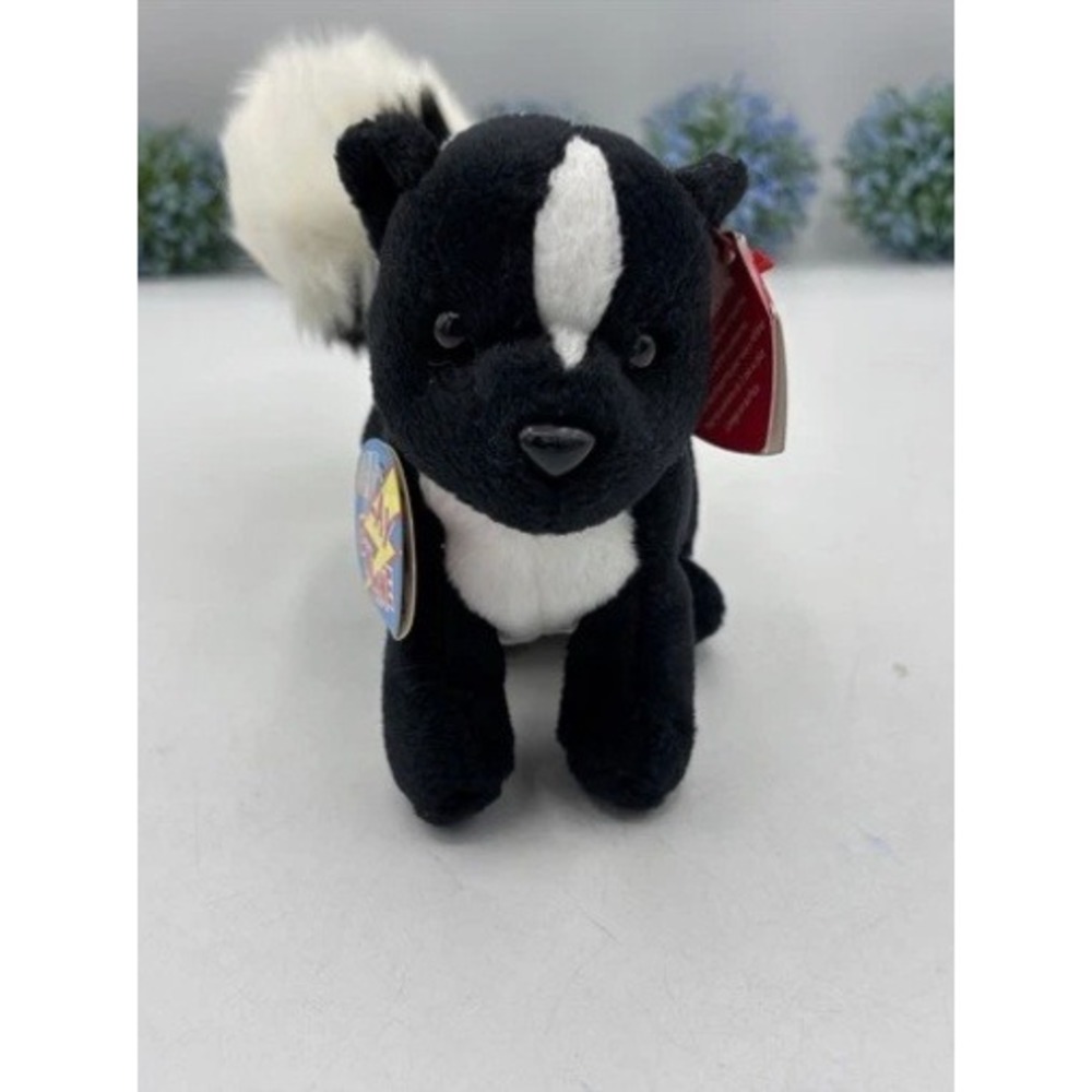 Ty Skunkers Skunk Beanie Babies 2.0 Small Black White New Plush Stuffed Animal